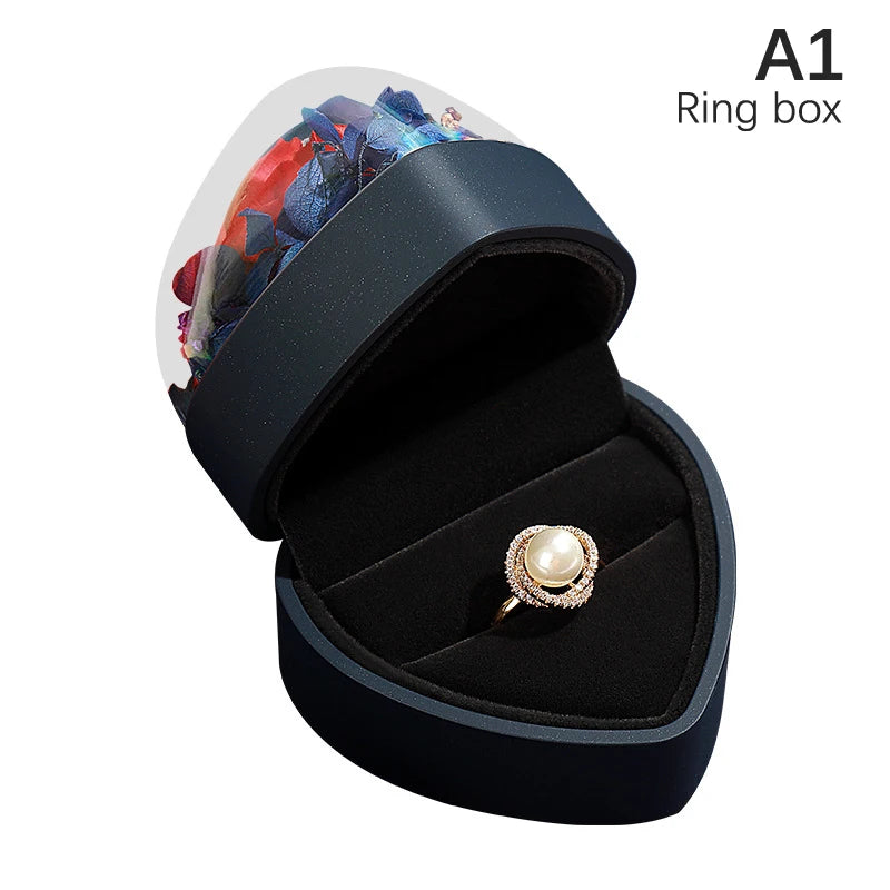 Heart-Shaped Ring Box Necklace Storage Case Proposal Engagement Wedding Display