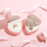 Heart-Shaped Ring Box Necklace Storage Case Proposal Engagement Wedding Display