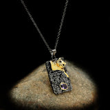 Cat Pendant Necklace 925 Silver Sweater Chain