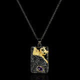 Cat Pendant Necklace 925 Silver Sweater Chain
