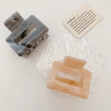 Geometric Acetic Acid Hair Clip Claw - Grey/Orange