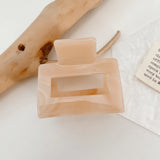 Geometric Acetic Acid Hair Clip Claw - Grey/Orange