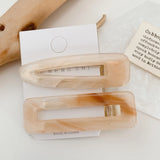 Geometric Acetic Acid Hair Clip Claw - Grey/Orange