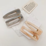 Geometric Acetic Acid Hair Clip Claw - Grey/Orange