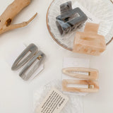 Geometric Acetic Acid Hair Clip Claw - Grey/Orange