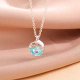 Mermaid Foam Silver Plated Crystal Chain Necklace