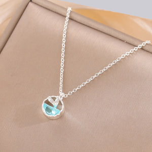 Mermaid Foam Silver Plated Crystal Chain Necklace