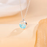Mermaid Foam Silver Plated Crystal Chain Necklace