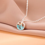 Mermaid Foam Silver Plated Crystal Chain Necklace