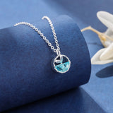 Mermaid Foam Silver Plated Crystal Chain Necklace