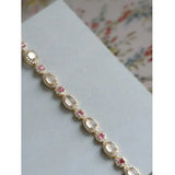 Vintage Women's Tourmaline Chalcedony Bracelet Chain
