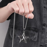 Hip-Hop Boy Punk Five-Star Necklace