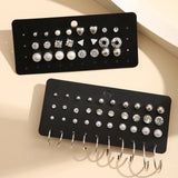 Zircon Lovely Silver Earrings Set, 32 Pairs