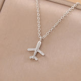 Airplane Silver Plated Necklace for Women