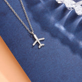 Airplane Silver Plated Necklace for Women