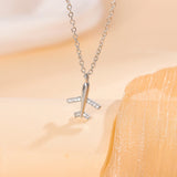 Airplane Silver Plated Necklace for Women