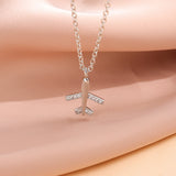 Airplane Silver Plated Necklace for Women