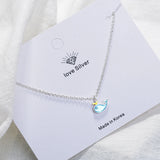 925 Sterling Silver Epoxy Whale Fish Pendant Necklace