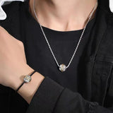 Taoist Mysticism Rosary Pendant Necklace Men Luck Beads Torque Jewelry