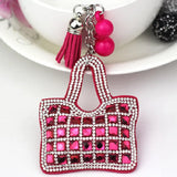 Zircon Decorated Key Chain with Tassel Pendant