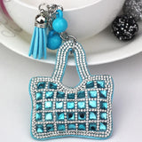 Zircon Decorated Key Chain with Tassel Pendant