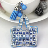 Zircon Decorated Key Chain with Tassel Pendant