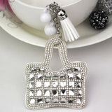 Zircon Decorated Key Chain with Tassel Pendant
