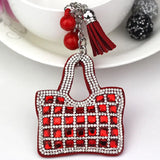 Zircon Decorated Key Chain with Tassel Pendant