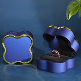 LED Wedding Ring Box Clover Shape Jewelry Display Case
