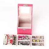 Crocodile Pattern 3-Layer Jewelry Organizer Box Travel Earring Ring Storage Case