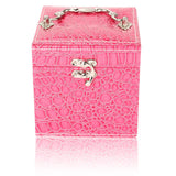 Crocodile Pattern 3-Layer Jewelry Organizer Box Travel Earring Ring Storage Case