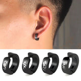 Crosses Pattern Sun Dragon Men's Earrings Clip On Earring