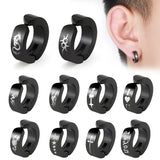 Crosses Pattern Sun Dragon Men's Earrings Clip On Earring