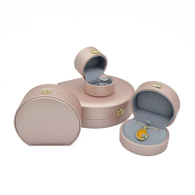 Leather Ring Box Jewelry Gift Packing Box