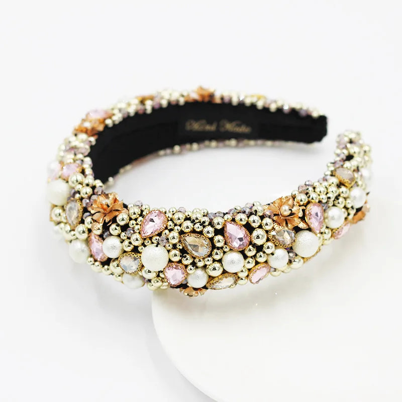 Colorful Crystal Beads Hairbands for Women Wedding Party