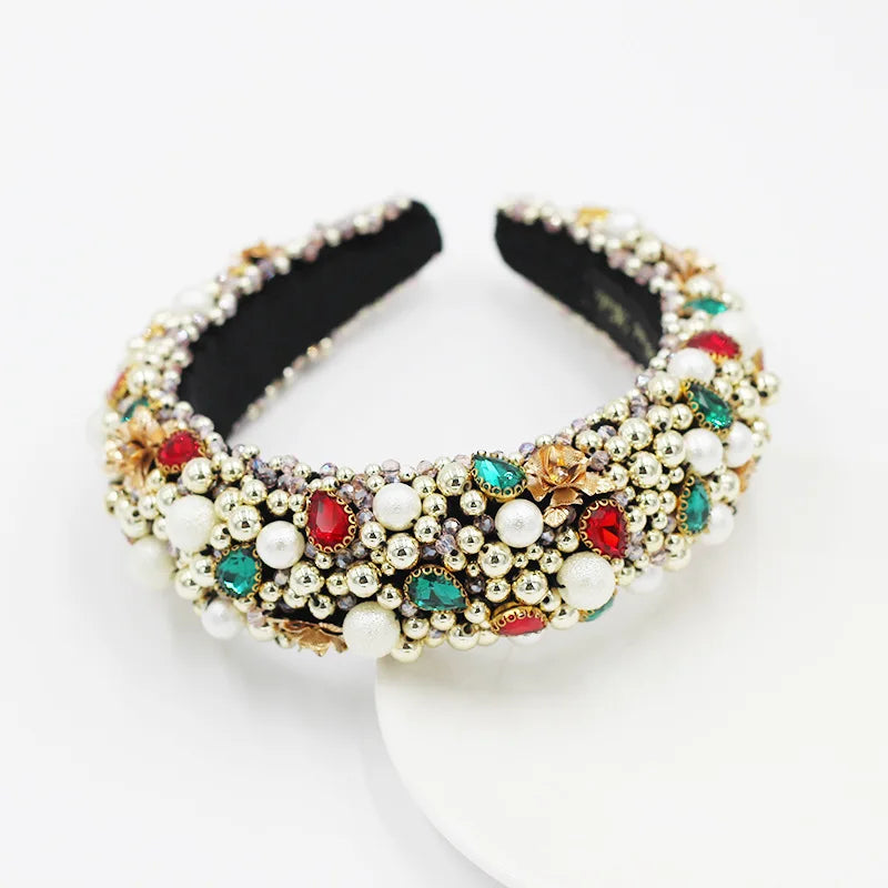 Colorful Crystal Beads Hairbands for Women Wedding Party