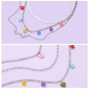 Crystal Butterfly Pendant Necklace For Women Love Tai Chi Choker Necklace