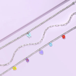 Crystal Butterfly Pendant Necklace For Women Love Tai Chi Choker Necklace