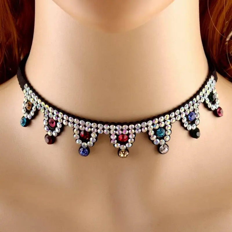 Crystal Collar Choker Women Maxi Rope Chain Statement Party Necklace
