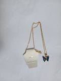 Crystal Butterfly Pendant Necklace Stainless Steel Clavicle Chain
