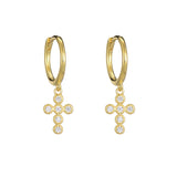 Silver Ear Clip Set with Gold Button Auger Ring