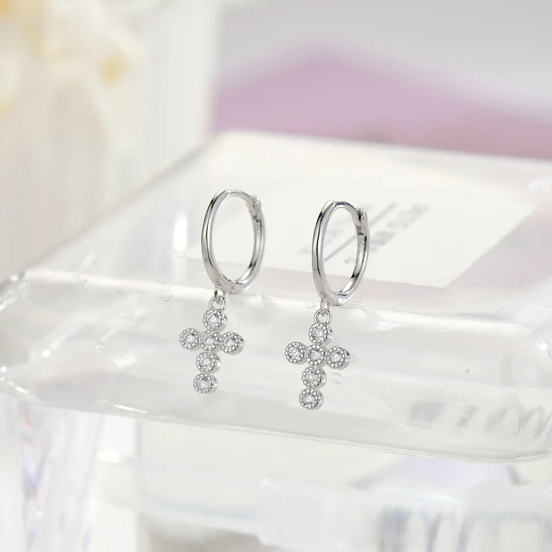 Silver Ear Clip Set with Gold Button Auger Ring