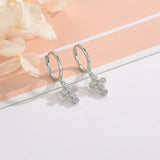 Silver Ear Clip Set with Gold Button Auger Ring