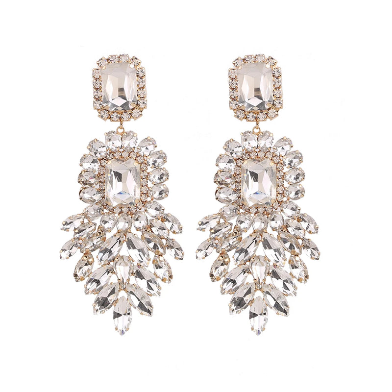 Crystal Dangle Earrings Rhinestone Weddings Party Jewelry