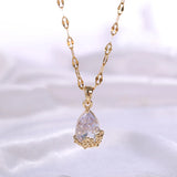 Peach Blossom Water Drop Necklace Titanium Steel Clavicle Chain