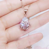 Peach Blossom Water Drop Necklace Titanium Steel Clavicle Chain