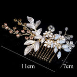 Crystal Pearl Hair Combs Bridal Hair Clips Wedding Jewelry Headpieces