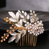 Crystal Pearl Hair Combs Bridal Hair Clips Wedding Jewelry Headpieces