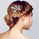 Crystal Pearl Hair Combs Bridal Hair Clips Wedding Jewelry Headpieces
