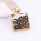 Crystal Photo Frame Pendant Necklace Square Perfume Bottle Pendant Jewelry